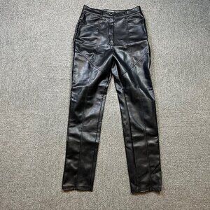 Wilfred Aritzia Faux Leather Black Womens High Rise Pants 6 - Moto / Bikercore